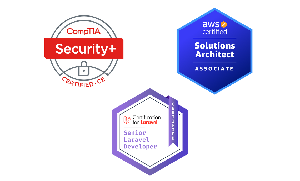 AWS Certified, Security+, Laravel